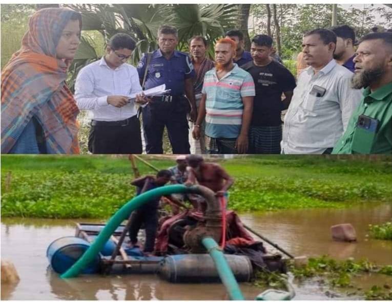 শাহরাস্তিতে ড্রেজারে কৃষি জমির মাটি উওোলন করে বিক্রি জমির মালিককে ১ মাসের দন্ড।