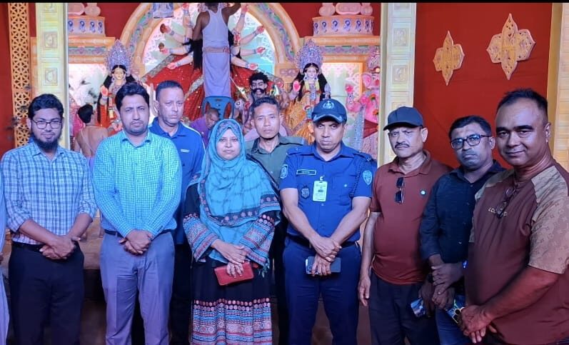 শাহরাস্তি উপজেলা প্রশাসনের উদ্যোগে বিভিন্ন পূজামন্ডপ পরিদর্শন