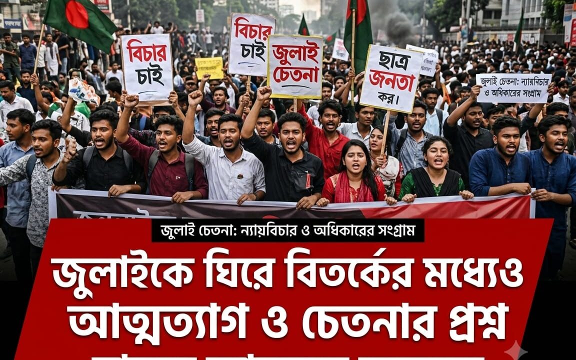জুলাইকে ঘিরে বিতর্কের মধ্যেও আত্মত্যাগ ও চেতনার প্রশ্ন সামনে আনছেন অনেকে