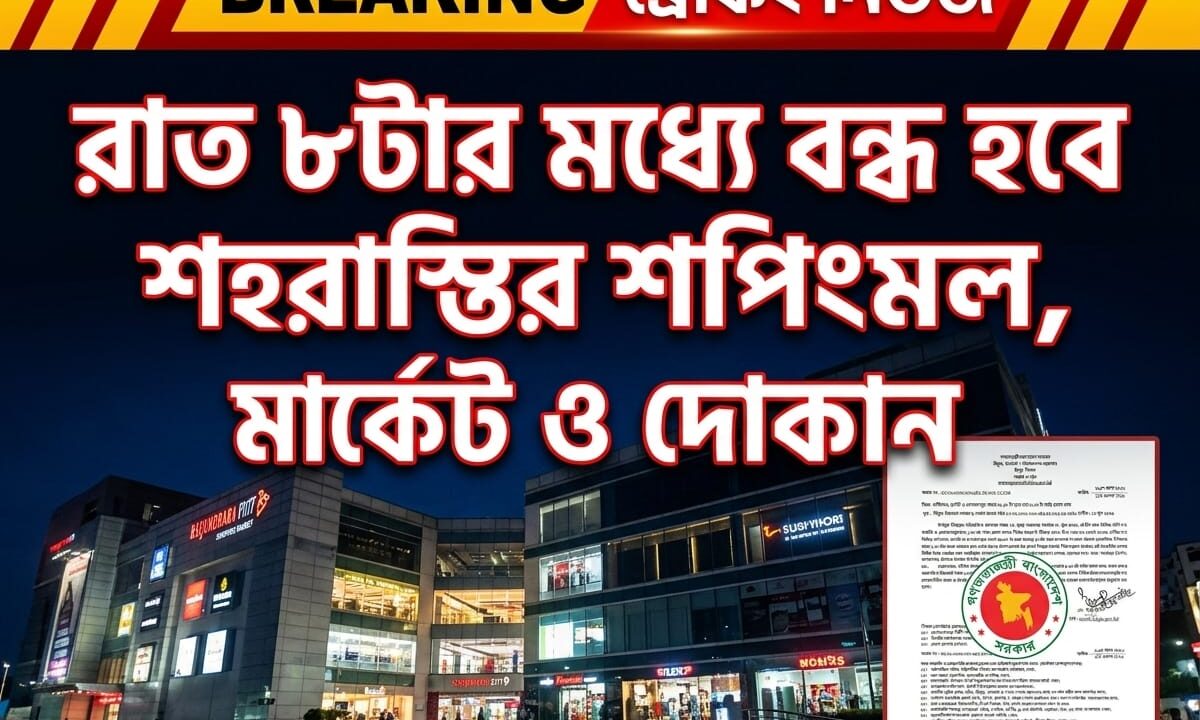 রাত ৮টার মধ্যে বন্ধ হবে শাহরাস্তির শপিংমল, মার্কেট ও দোকান