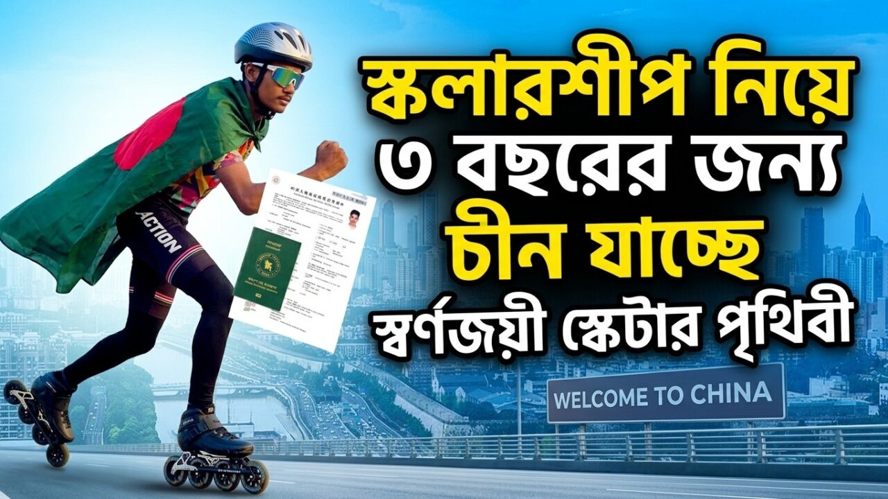 স্কলারশীপ নিয়ে ৩ বছরের জন্য চীন যাচ্ছে স্বর্ণজয়ী স্কেটার পৃথিবী