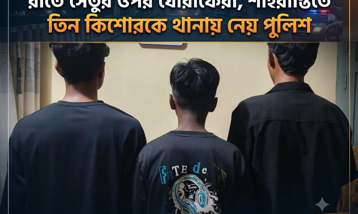 রাতে সেতুর ওপর ঘোরাফেরা, শাহরাস্তিতে তিন কিশোরকে থানায় নেয় পুলিশ