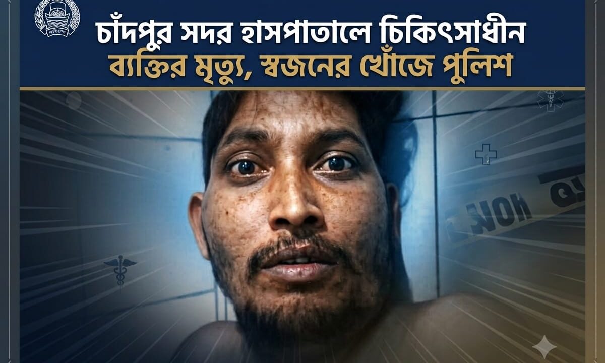 চাঁদপুর সদর হাসপাতালে চিকিৎসাধীন ব্যক্তির মৃত্যু, স্বজনের খোঁজে পুলিশ